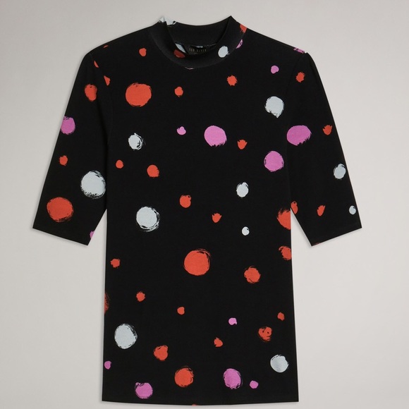 New With Tags Ted Baker London Womens Lilyz High Neck Fitted Tee Multiple Sizes - Picture 5 of 9